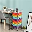 Pemberly Row Scrapbook Paper Rolling Storage Cart w/ 10 Drawer in Multi-Color