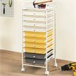 Pemberly Row Scrapbook Paper Rolling Storage Cart with 10 Drawer in Multi-Color