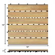 Pemberly Row 20 Pieces Stripe Pattern Wood Deck Patio Pavers in Brown