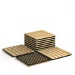 Pemberly Row 20 Pieces Stripe Pattern Wood Deck Patio Pavers in Brown