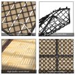Pemberly Row 20 Pieces Stripe Pattern Wood Deck Patio Pavers in Brown