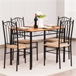 Pemberly Row 5 Pieces Wood Dining Set with Table and 4 Chairs New in Black