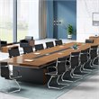 Pemberly Row Contemporary Polyurethane Office Chairs in Black (Set of 4)
