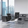 Pemberly Row Contemporary Polyurethane Office Chairs in Black (Set of 4)