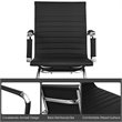 Pemberly Row Contemporary Polyurethane Office Chairs in Black (Set of 4)