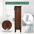 Pemberly Row Contemporary MDF and Glass Jewelry Cabinet with 6 Drawers in Walnut