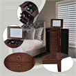 Pemberly Row Contemporary MDF and Glass Jewelry Cabinet with 6 Drawers in Walnut