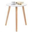 Pemberly Row Contemporary MDF and Beech Wood Coffee Tea Side Sofa Table in White