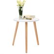 Pemberly Row Contemporary MDF and Beech Wood Coffee Tea Side Sofa Table in White