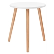 Pemberly Row Contemporary MDF and Beech Wood Coffee Tea Side Sofa Table in White