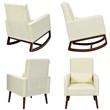 Pemberly Row Upholstered Rocking Chair with Pillow in Beige (Set of 2 Dual-use)