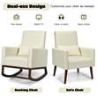 Pemberly Row Upholstered Rocking Chair with Pillow in Beige (Set of 2 Dual-use)