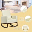Pemberly Row Upholstered Rocking Chair with Pillow in Beige (Set of 2 Dual-use)