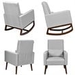 Pemberly Row Rocking Chair with Pillow in Light Gray (Set of 2 Dual-use)
