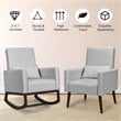 Pemberly Row Rocking Chair with Pillow in Light Gray (Set of 2 Dual-use)