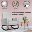 Pemberly Row Rocking Chair with Pillow in Light Gray (Set of 2 Dual-use)