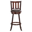 Pemberly Row Rubber Wood and Leather Swivel Bar Stools in Brown (Set of 4)