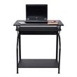 Pemberly Row Contemporary MDF and Steel Computer Desks in Black Finish