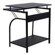 Pemberly Row Contemporary MDF and Steel Computer Desks in Black Finish
