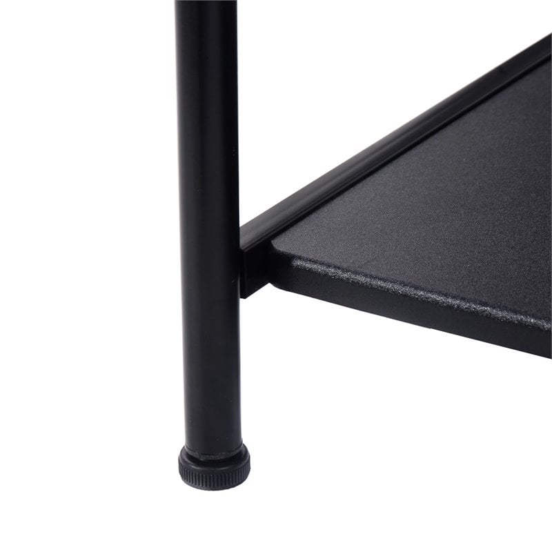 Pemberly Row Contemporary MDF and Steel Computer Desks in Black Finish