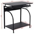 Pemberly Row Contemporary MDF and Steel Computer Desks in Black Finish
