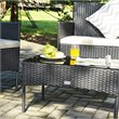 Pemberly Row 4 Pieces Rattan Patio Furniture Set with Cushion in White