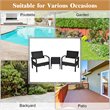 Pemberly Row 3 Pieces Rattan Patio Furniture Set with Cushion Outdoor in Black