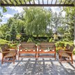 Pemberly Row 8 Pieces Acacia Wood Outdoor Patio Furniture Set in Brown