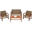 Pemberly Row 8 Pieces Acacia Wood Outdoor Patio Furniture Set in Brown