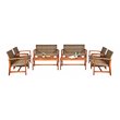 Pemberly Row 8 Pieces Acacia Wood Outdoor Patio Furniture Set in Brown