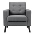 Pemberly Row Tufted Upholstered Fabric Modern Accent Armchair in Gray (Set of 2)