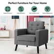 Pemberly Row Tufted Upholstered Fabric Modern Accent Armchair in Gray (Set of 2)