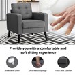 Pemberly Row Tufted Upholstered Fabric Modern Accent Armchair in Gray (Set of 2)