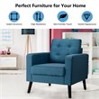 Pemberly Row Tufted Upholstered Fabric Modern Accent Armchair in Blue (Set of 2)