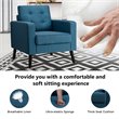 Pemberly Row Tufted Upholstered Fabric Modern Accent Armchair in Blue (Set of 2)