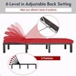 Pemberly Row 2 Pieces Rattan Outdoor Patio Lounge Chaise Chair in Brown/Red