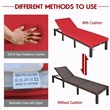Pemberly Row 2 Pieces Rattan Outdoor Patio Lounge Chaise Chair in Brown/Red