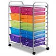 Pemberly Row 15 Drawers Scrapbook Paper Rolling Storage Cart in Multi-Color