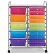 Pemberly Row 15 Drawers Scrapbook Paper Rolling Storage Cart in Multi-Color