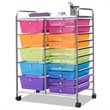 Pemberly Row 15 Drawers Scrapbook Paper Rolling Storage Cart in Multi-Color