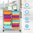 Pemberly Row Scrapbook Paper Rolling Storage Cart with 15 Drawers in Multi-Color
