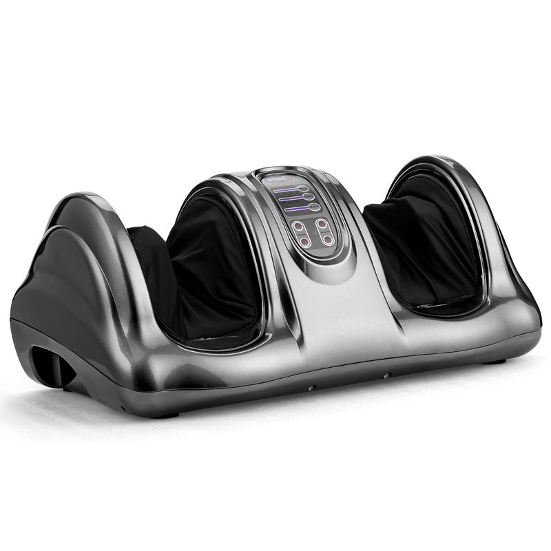 Pemberly Row ABS and Fabric Shiatsu Foot Massager with Remote Control in Gray