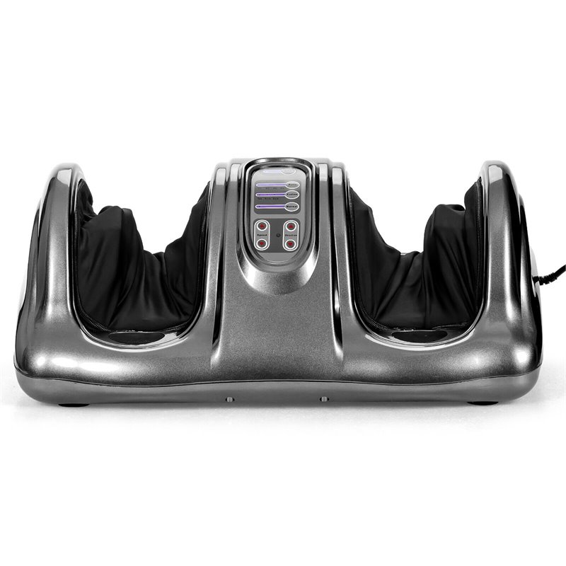 Pemberly Row ABS and Fabric Shiatsu Foot Massager with Remote Control in Gray
