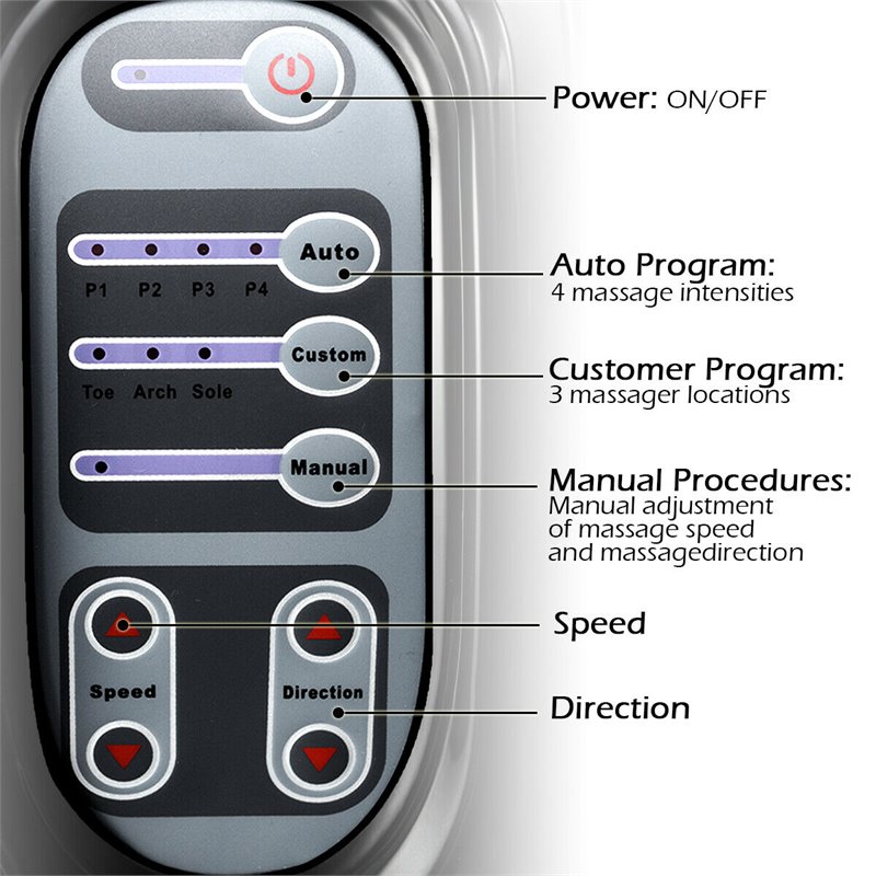 Pemberly Row Shiatsu Foot Massager w/ Remote Control in Burgundy Red