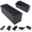 Pemberly Row 45'' Contemporary Leather Storage Seat Footstools in Black