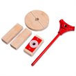 Pemberly Row Wood & Iron Crusher Juice Maker Tool/Wine Press in Red