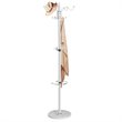 Pemberly Row 70'' Contemporary Iron & Marble Coat Rack with 15 Hooks in White
