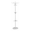 Pemberly Row 70'' Contemporary Iron & Marble Coat Rack with 15 Hooks in White