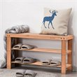 Pemberly Row 2-Tier Entryway Solid Bamboo Shoe Storage Rack Bench in Natural