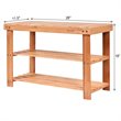 Pemberly Row 2-Tier Entryway Solid Bamboo Shoe Storage Rack Bench in Natural